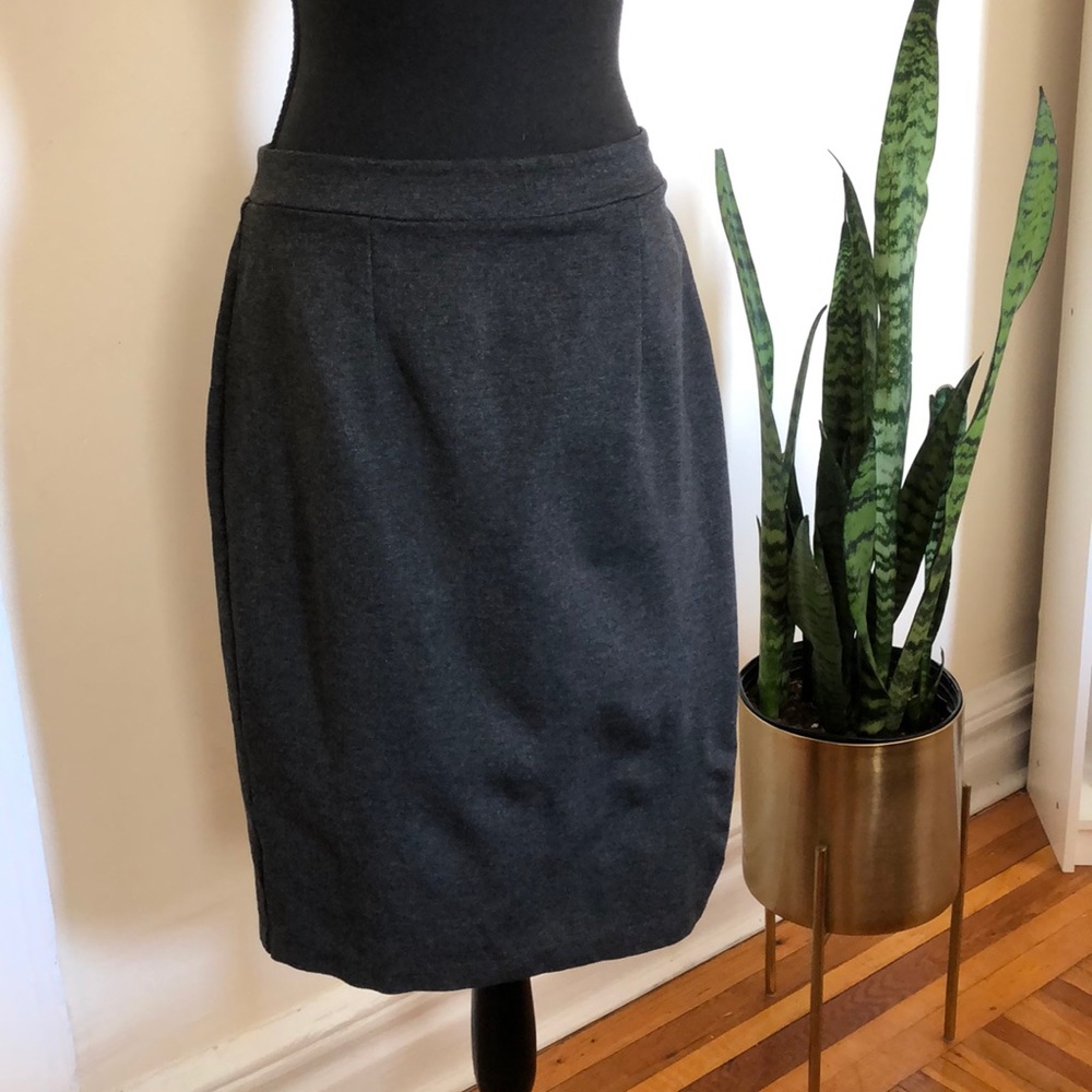 Charcoal grey stretch pencil skirt